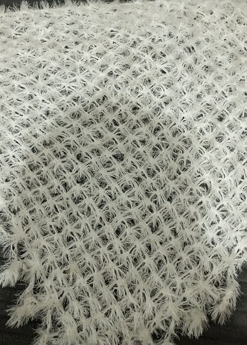 Beyaz Örgü Kadın Şal - Görsel 2