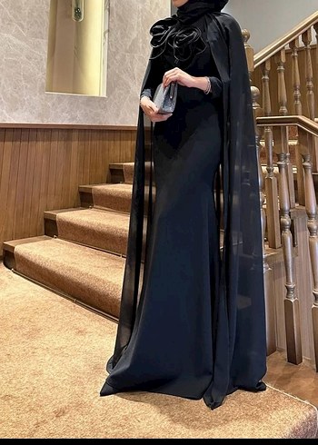 Uzun Siyah Gotik Straplez Abiye Elbise