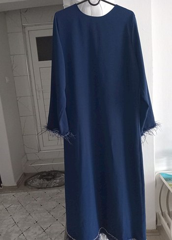 Lacivert Uzun Kollu Salaş Kadın Elbise