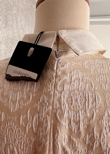 Adl Condentry Bej Midi Klasik Elbise - Görsel 3