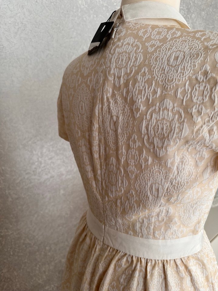 Adl Condentry Bej Midi Klasik Elbise - Görsel 4