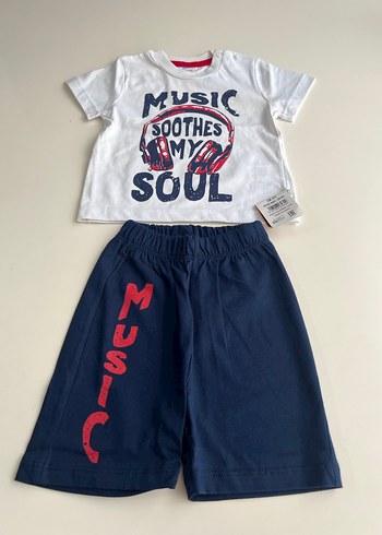 Renkli Baskılı Kısa Kollu Erkek Bebek Takımı - Görsel 2