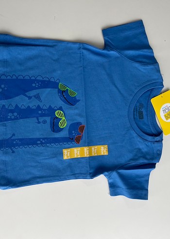 Erkek Çocuk Mavi Baskılı Kısa Kollu Tişört - Görsel 2