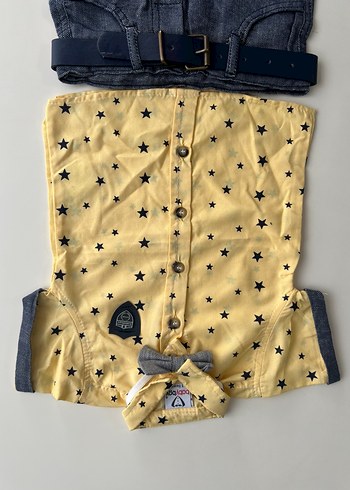 Kemerli Sarı Yıldızlı Bebek Erkek Takım - Görsel 3