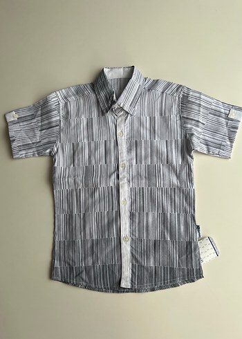 Erkek Gri Kısa Kollu Düğmeli Gömlek - Görsel 2