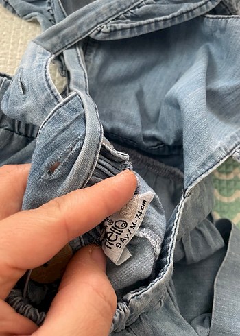 Kız bebek salopet ince kot kumaş - Görsel 3