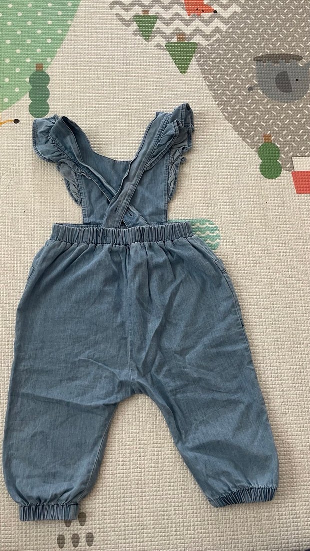 Kız bebek salopet ince kot kumaş - Görsel 2