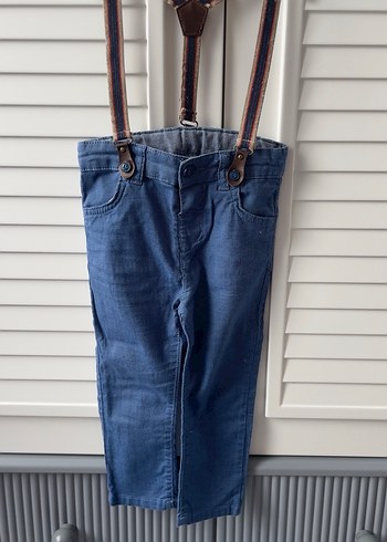 Erkek Çocuk bebek mavi canvas Pantolon - Görsel 4