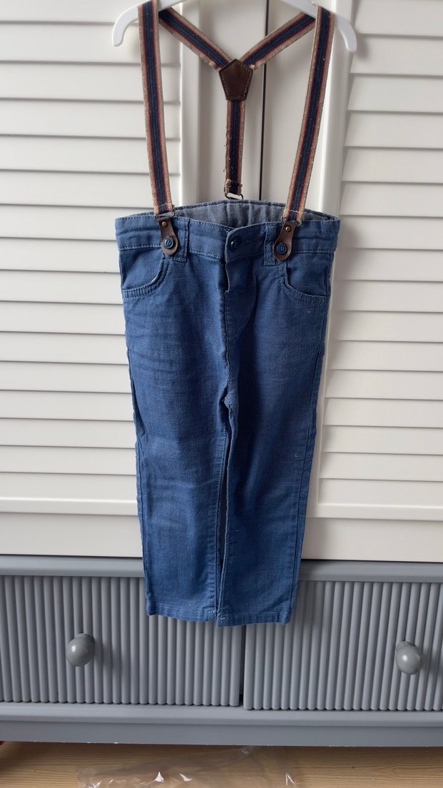 Erkek Çocuk bebek mavi canvas Pantolon - Görsel 5