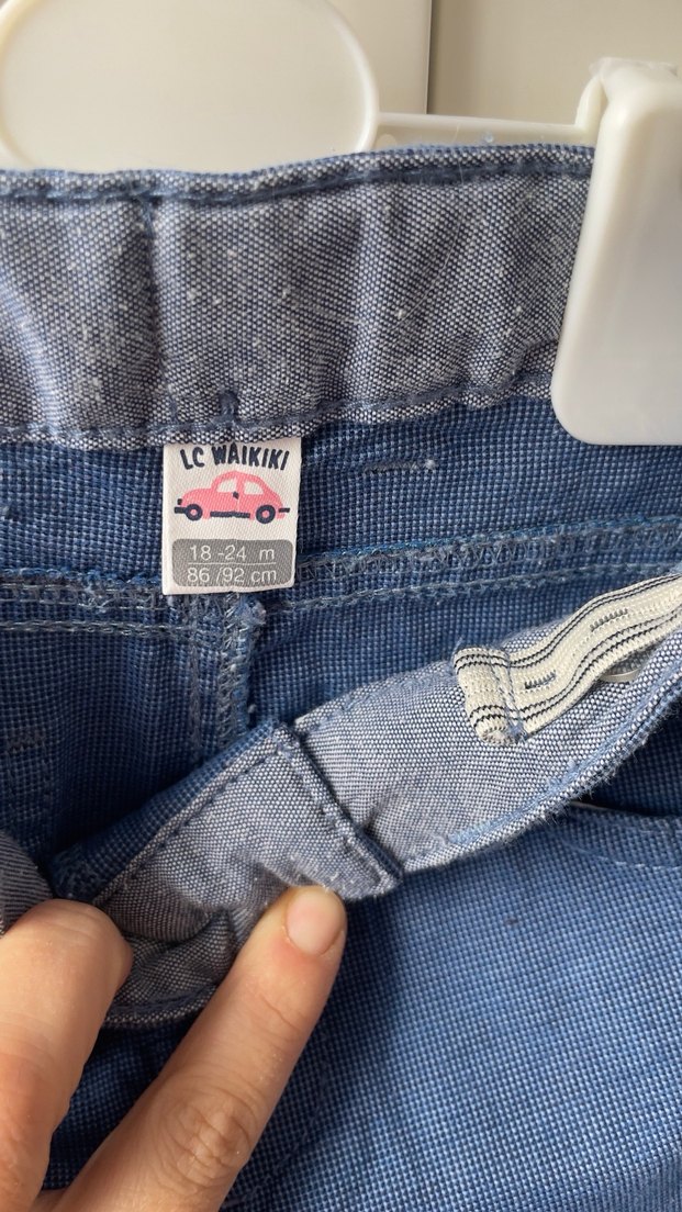 Erkek Çocuk bebek mavi canvas Pantolon - Görsel 2