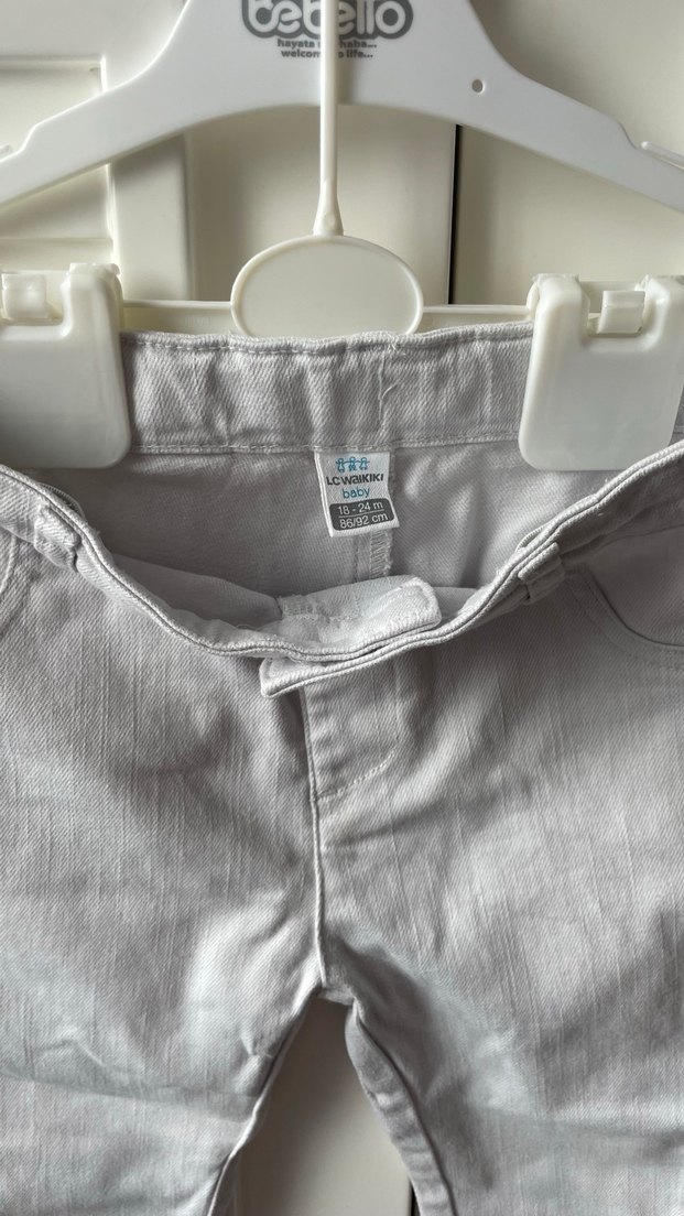 Erkek Çocuk bebek açık gri Pantolon - Görsel 2