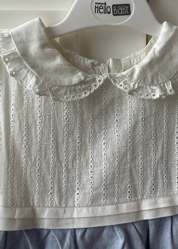 Kız Çocuk bebe yaka nakışlı Elbise - Görsel 4