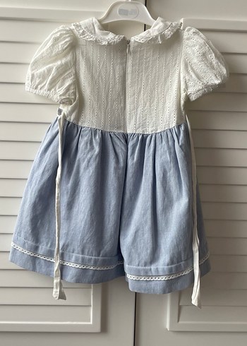 Kız Çocuk bebe yaka nakışlı Elbise - Görsel 6