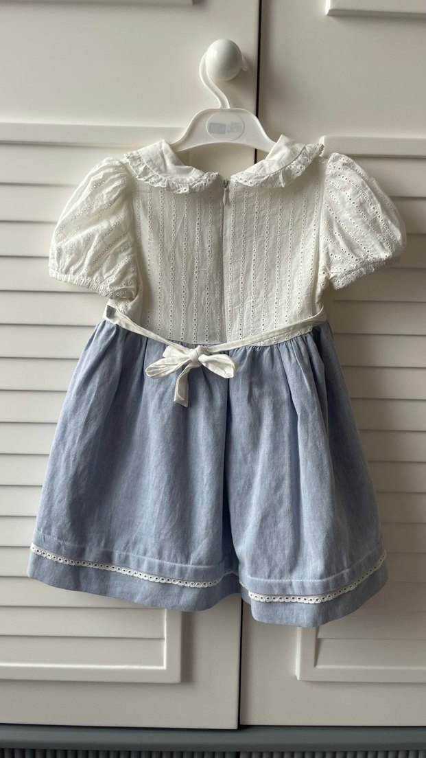 Kız Çocuk bebe yaka nakışlı Elbise - Görsel 5