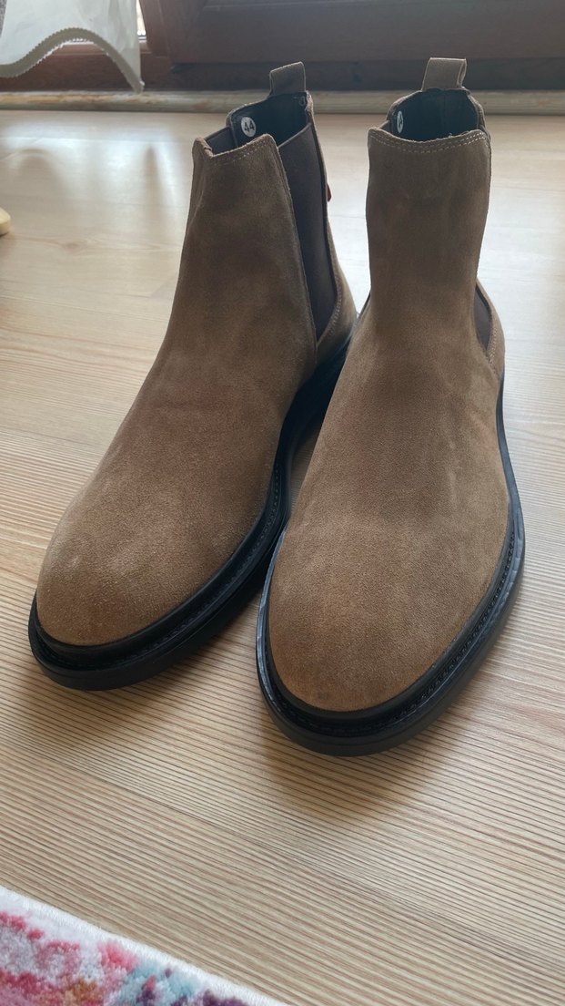 Erkek deri bot etiketli fabrika marka - Görsel 5