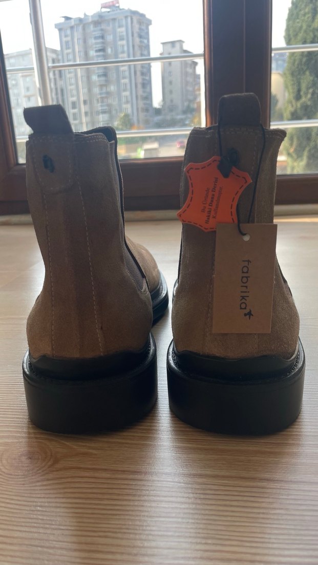 Erkek deri bot etiketli fabrika marka - Görsel 3