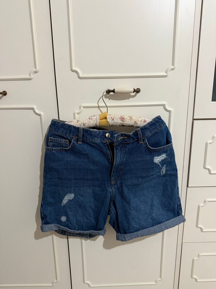 Kadın Mavi Kot Şort Defacto - Görsel 2