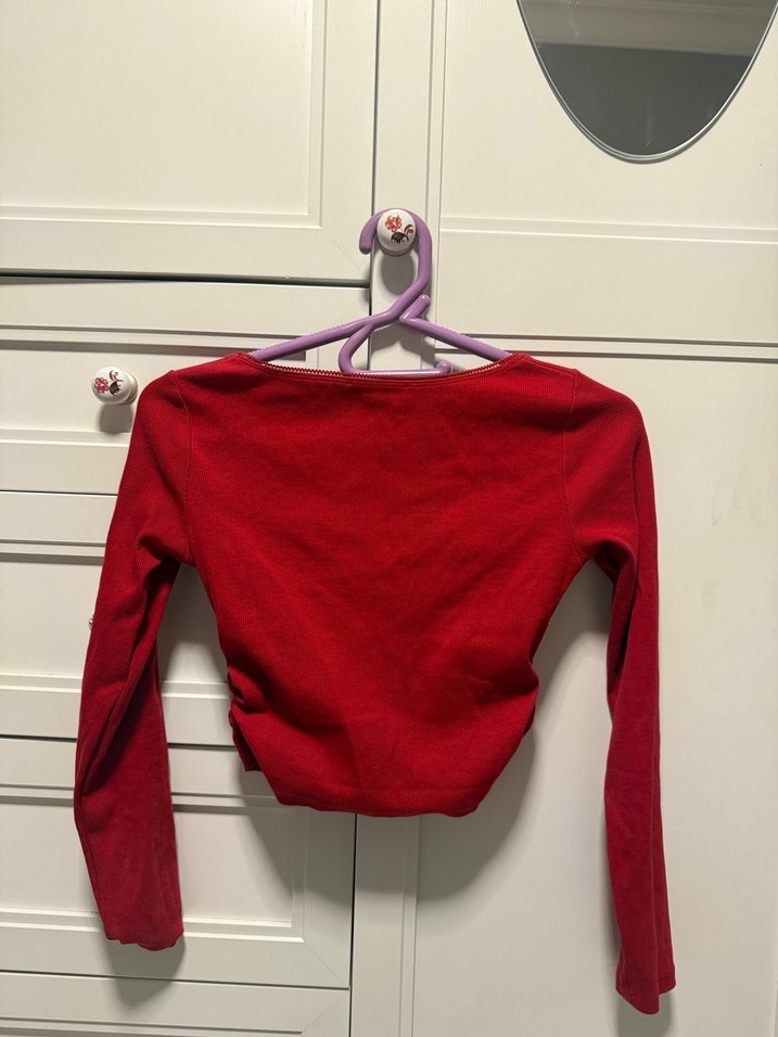 Kırmızı Bershka Crop Top - Görsel 4