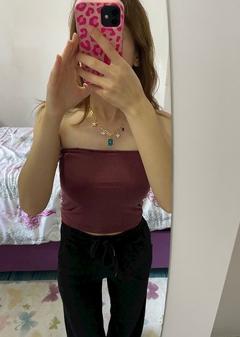 Trendyol & Milla bordo straplez üst