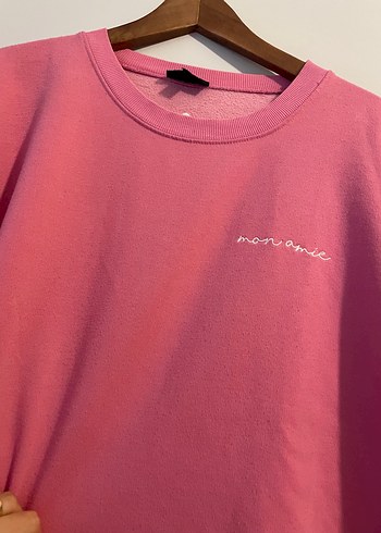 44 Beden Pembe Oversize Kadın Sweatshirt
