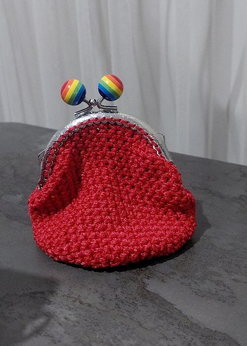 Nakışlı Kırmızı Örgü Kadın Çanta - Görsel 7