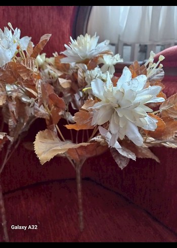 Beyaz Dekoratif Yapay Çiçek Aranjmanı - Görsel 3