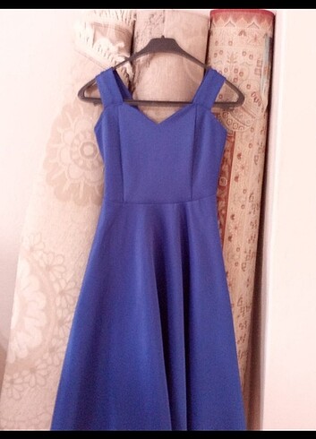 Mavi midi elbise