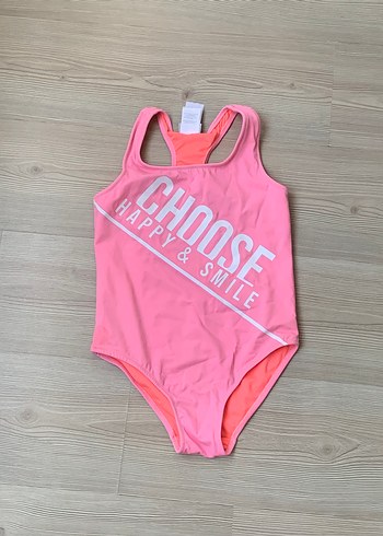 Pembe Kız Çocuk Baskılı Mayo