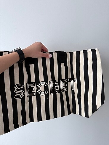 Beden siyah Renk Victoria?s secret Tote çanta & makyaj çantası seti