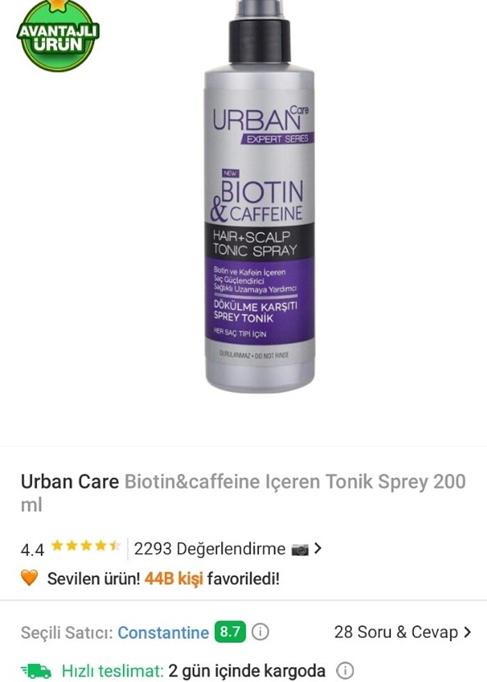 Urban Care Biotin Saç Toniği- Sprey - Görsel 2