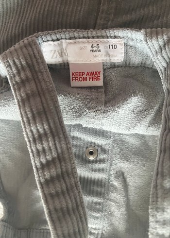 Zara Kız Çocuk Gri Düğmeli Kot Elbise 4-5 yaş