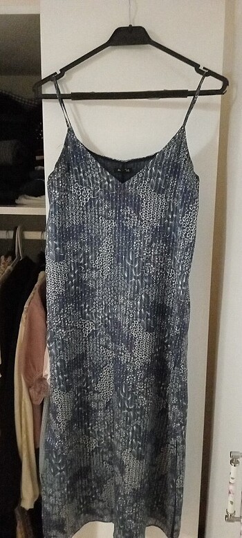 Massimo Dutti Askılı uzun elbise