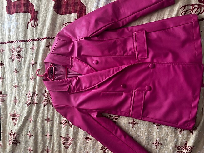 Zara Pembe deri blazer ceket