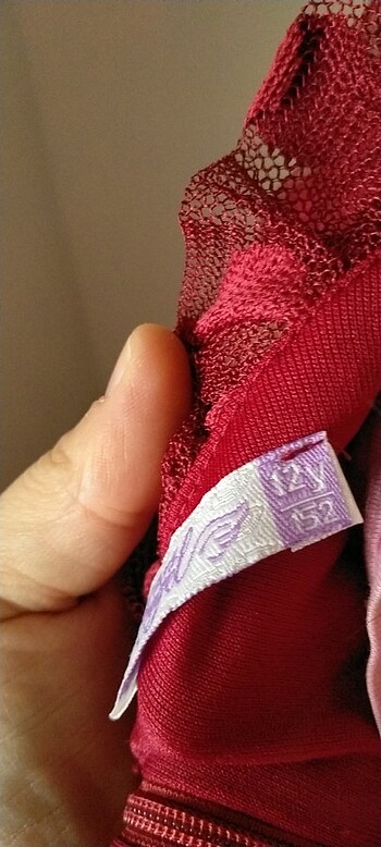 11-12 Yaş Beden bordo Renk Kız çocuk elbise