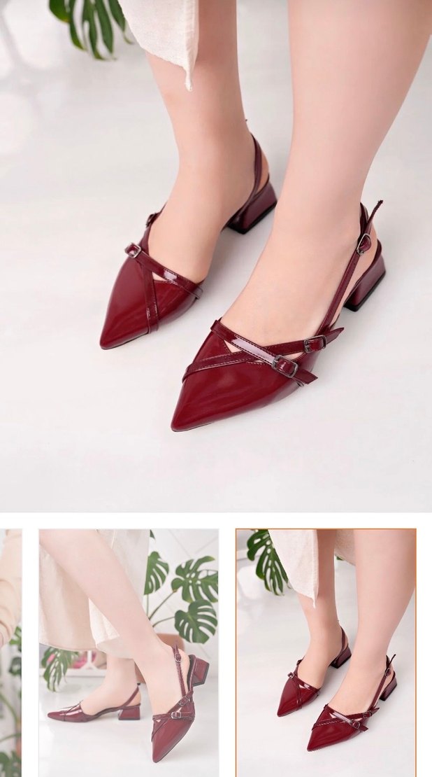 Bordo Tokalı Stiletto Kadın Ayakkabı - Görsel 2