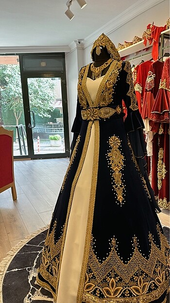 m Beden lacivert Renk Kına elbisesi-kaftan-bindallı