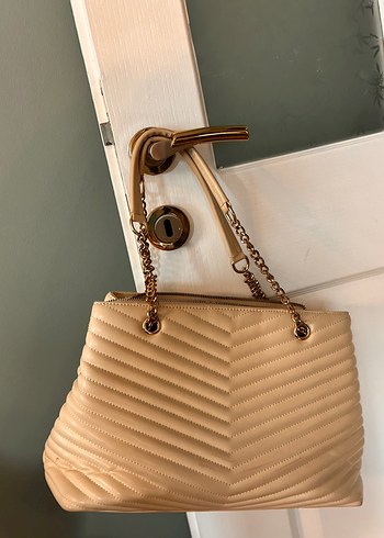 GUESS Bej Deri Kadın Çanta - Görsel 5