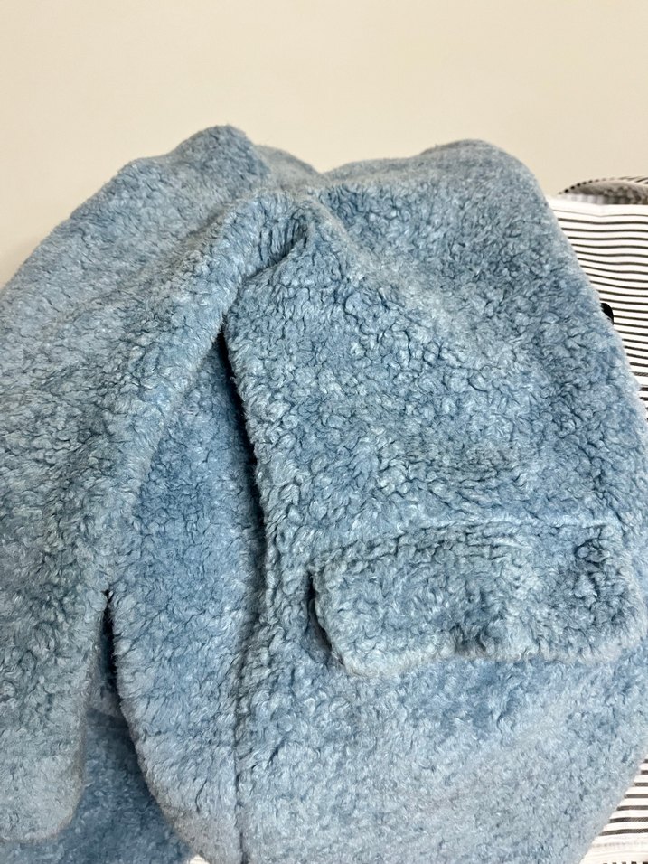 Mavi Peluş Kaban Zara - Görsel 3