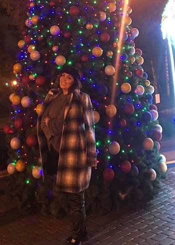 Ekose Desenli Kadın Kaban - Görsel 2