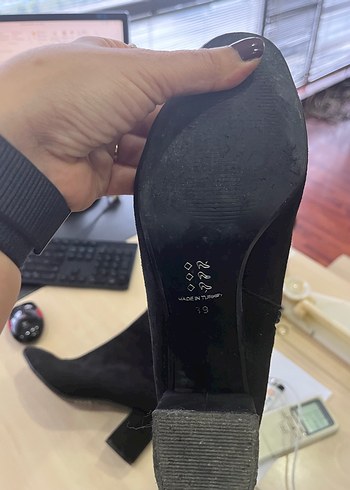 Siyah Süet Şık Bot - Görsel 5