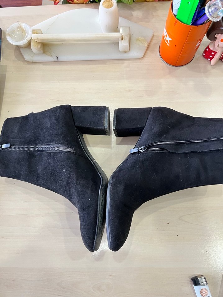 Siyah Süet Şık Bot - Görsel 3