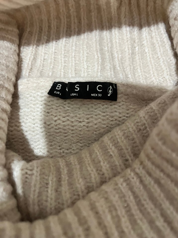 Pudra RengiKadın Boğazlı Triko Kazak - Görsel 4