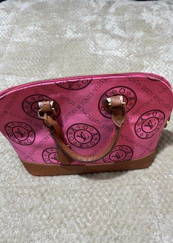 Pembe Baskılı Süet Kadın Çanta - Görsel 5