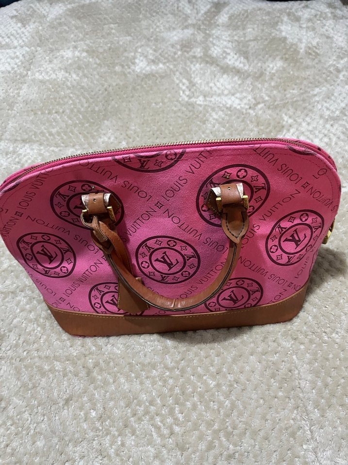 Pembe Baskılı Süet Kadın Çanta - Görsel 5