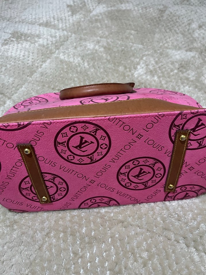 Pembe Baskılı Süet Kadın Çanta - Görsel 2