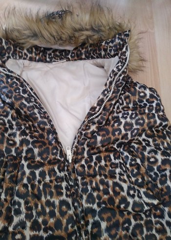 Leopar Desenli kız çocuk Kışlık Yelek