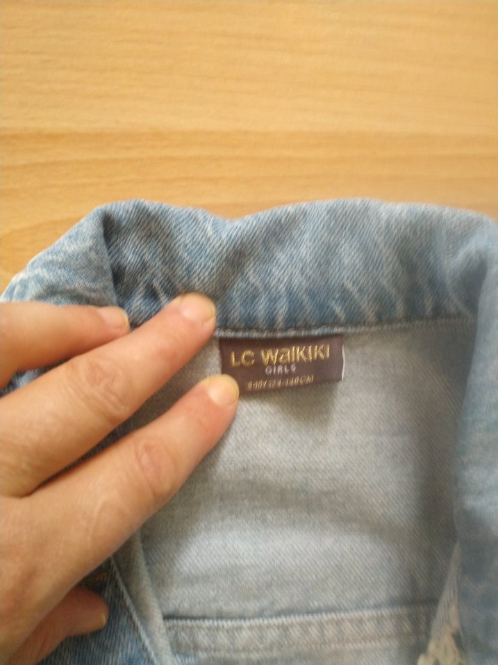 Düğmeli Mavi Kadın Denim Ceket - Görsel 4