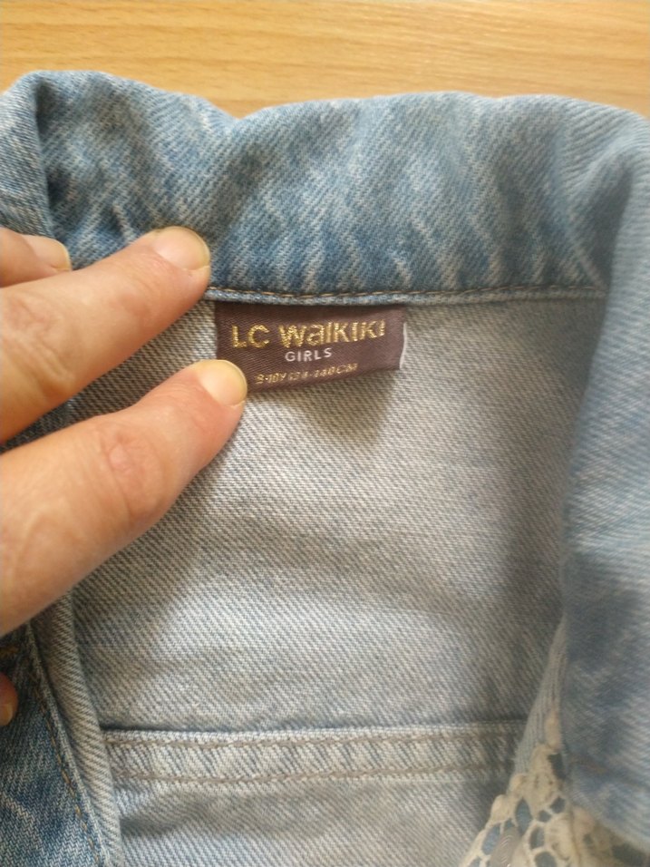 Düğmeli Mavi Kadın Denim Ceket - Görsel 5