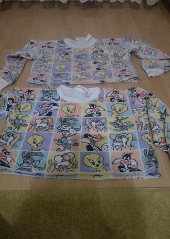 Kızlar için Renkli Baskılı Uzun Kollu Sweatshirt - Görsel 4