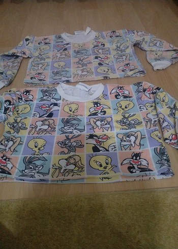 Kızlar için Renkli Baskılı Uzun Kollu Sweatshirt - Görsel 2